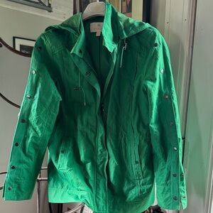 Green Hooded Rain Jacket